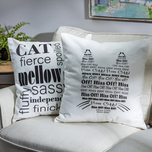 LONE ELM STUDIOS Appliqued Cotton Blend Throw Pillow (Set of 4)