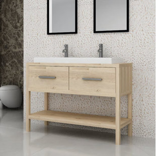 BAGNOLAND 60" W x 20" D x 34" H Double Bathroom Vanity