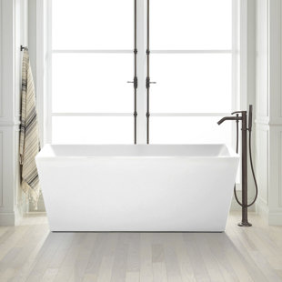 VANITY ART Chloe Freestanding Soaking Acrylic Bathtub