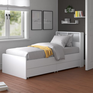 ZIPCODE DESIGN Meldrum Single (3') Bed Frames with Bookcase