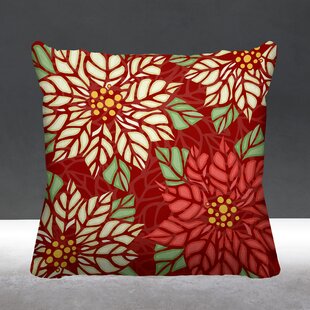 ULLI HOME Floral Indoor/Outdoor Reversible Throw Pillow