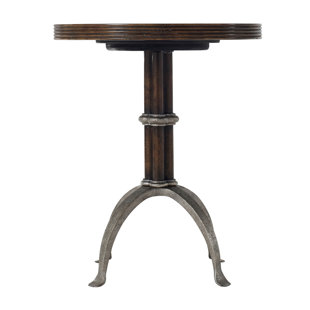 THEODORE ALEXANDER Castle Bromwich Solid Wood Pedestal End Table