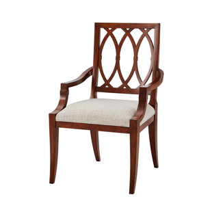 THEODORE ALEXANDER Lady Emily's Invitation Arm Chair in Mahogany (Set of 2)