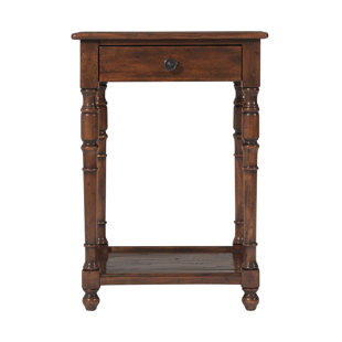 THEODORE ALEXANDER Castle Bromwich Solid Wood End Table with Storage
