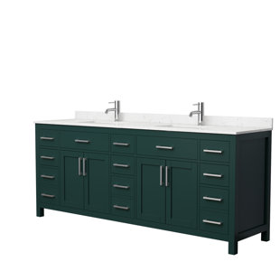 WYNDHAM COLLECTION Beckett 84" Freestanding Double Bathroom Vanity with Cultured Marble Top