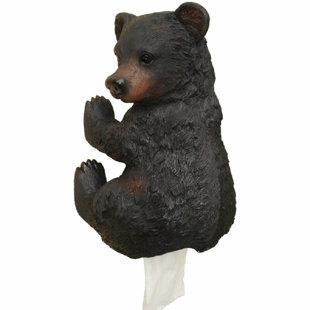 DE LEON COLLECTIONS Clinging Bear Cub Wall-Mounted Toilet Paper Holder