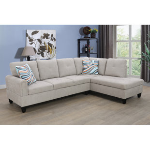 AINE HOME 2 - Piece Velvet Sectional