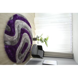 ORREN ELLIS Thionville Shag Purple/Grey Shag Area Rug