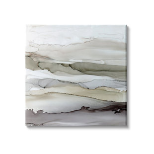 STUPELL INDUSTRIES " Abstract Mountain Range Interpretation Brown Gray " by Carol Robinson