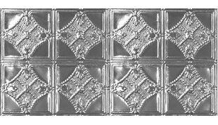 CHELSEA DECORATIVE METAL CO Turn Of The Century 48.5'' L x 24.5'' W Tin Glue Up Ceiling Tile In Shiny Silver