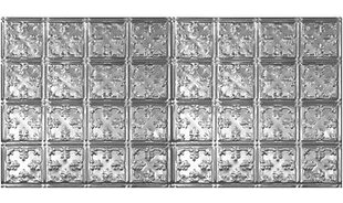 CHELSEA DECORATIVE METAL CO Victorian 2.04 ft. x 4.04 ft. Glue-Up Tin Ceiling Tile in Shiny silver