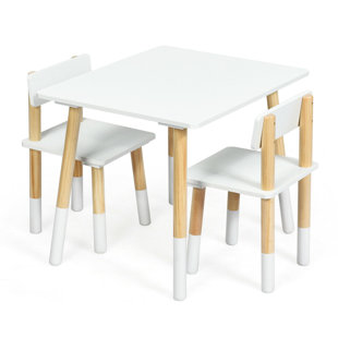 ISABELLE & MAX Uinta Kids 3 Piece Rectangular Play Or Activity Table and Chair Set
