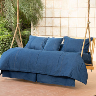 KARIN MAKI American Denim American Denim 100% Cotton Pure Denim Day Bed Set Blue