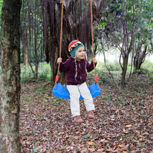 Goodwish Plastic 17.3'' Blue Belt Swing with Mounting Hangers and Chains