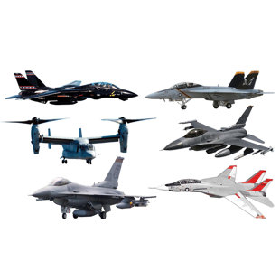 WALLHOGS Military Aircraft Multi-Pack I Wall Decal
