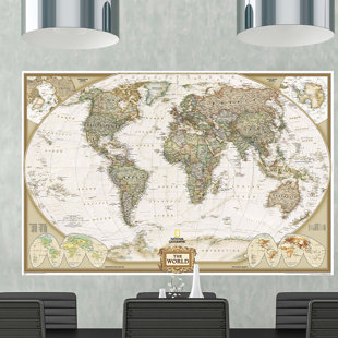WOODYMOOD National Geographic World Map Wall Mural, Removable Wallpaper Natgeo Map Of World