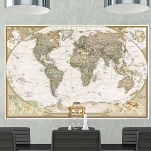 WOODYMOOD National Geographic World Map Canvas Wall Art, Poster - Unframed Print