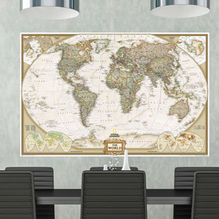 WOODYMOOD National Geographic World Map Canvas Wall Art - Wrapped Canvas Print