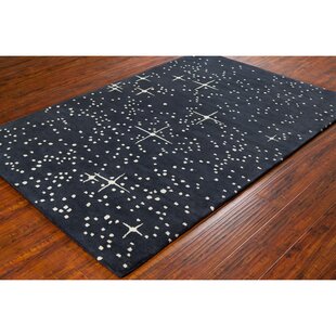 CHANDRA RUGS Stella Patterned Contemporary Wool Black/Ivory Area Rug