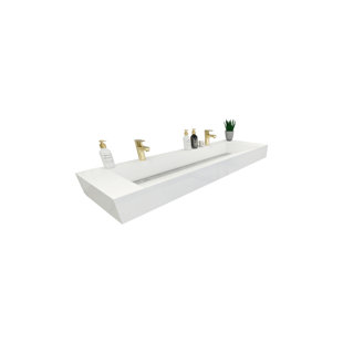 Brayden Studio® Akeya 19.5'' High Gloss White Acrylic Rectangular Vessel Bathroom Sink with Overflow