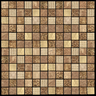 TILE CLUB 11.7" X 11.7" Glass, Resin And Stone Square Mosaic Polished Tile