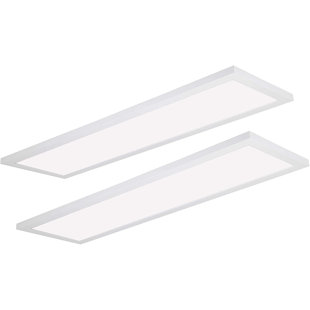 LEDVANS 1" x 4" Dimmable LED Flat Panel Light Surface Mount Light Fixtures 4400lm Daylight (Set of 2)