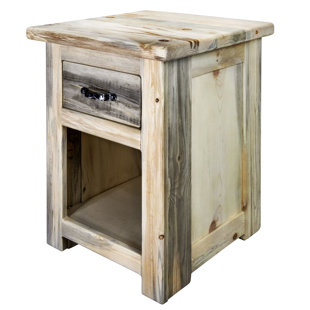 MONTANA WOODWORKS® Big Sky Rugged Sawn One Drawer Nightstand W/ Forged Iron Accents - 30 Inch Height
