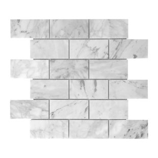 DECQO Bianco Carrara 3" x 6" Marble Brick Joint Mosaic Sheet