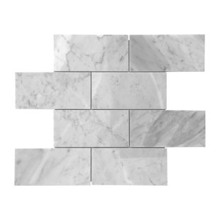 DECQO Bianco Carrara 2" x 4" Marble Brick Joint Mosaic Sheet