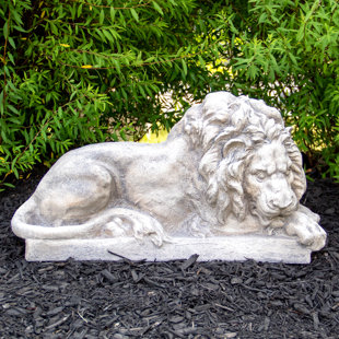 NORTHLIGHT SEASONAL 22.5" Gray Lying Down Lion Outdoor Garden Statue