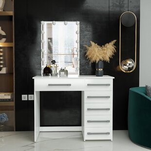 BOAHAUS LLC Phoebe Modern Lighted Vanity with Mirror