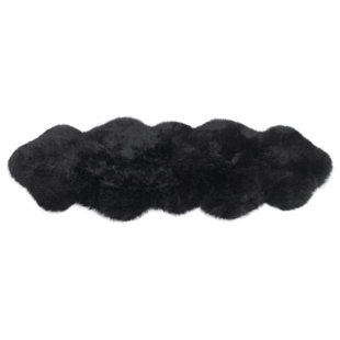 FIBRE BY AUSKIN Double Pelt Black Area Rug