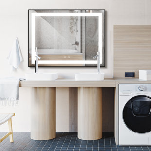 KIVA RHYME Led Lighted Anti-Fog Mirror For Bathroom Adjust Brightness