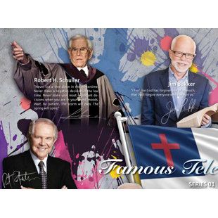 TRI-SEVEN ENTERTAINMENT Famous Televangelists Poster Sunday School Quotes Wall Art, Unframed, 24"X18" - Unframed Print