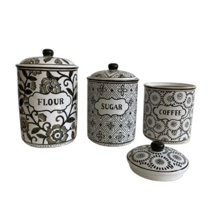 CANORA GREY Ceramic / Porcelain Canister - Set of 3