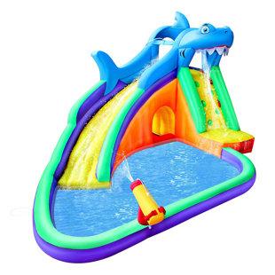 BESTPARTY 10.5' x 14.7' Bounce House with Water Slide and Air Blower