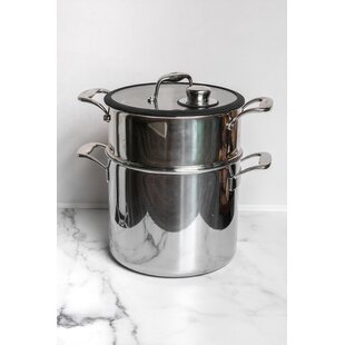 Tuxton Home 12.8 Quarts Non-Stick Stainless Steel Steamer Pot