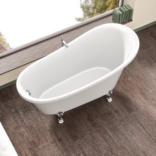 LEPUDAY 67'' x 31'' Freestanding Soaking Acrylic Bathtub