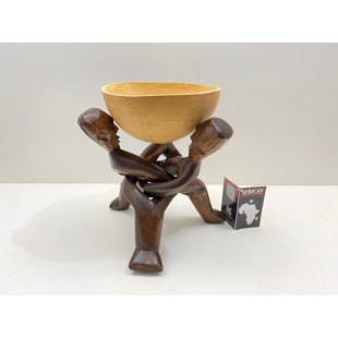 AFRICAN HERITAGE COLLECTION Solid Wood Drum End Table