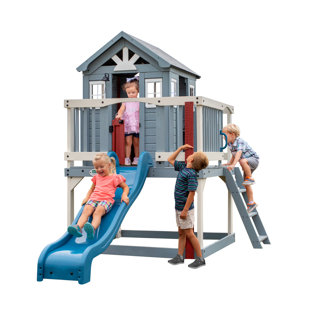 Backyard Discovery Beacon Heights Cedar Wood Playhouse with Slide