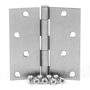 STONE MILL HARDWARE 4" H × 4" Oil Rubbed Bronze Square Corner Door Hinge (Set of 2)