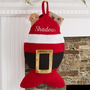PERSONALIZATION MALL Santa Belt Personalized Cat Christmas Stocking
