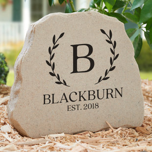 PERSONALIZATION MALL Weather Resistant Plastic Abstract Garden Stone