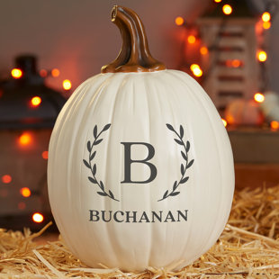 PERSONALIZATION MALL Laurel Initial Personalized Monogram Pumpkins