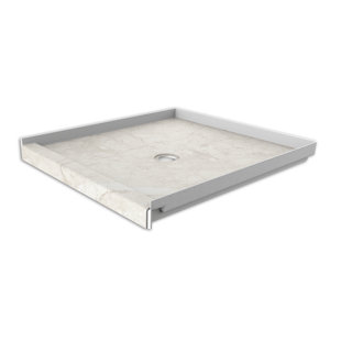 FlexStone 36"L x 36"W Single Threshold Alcove Shower Base with Center Drain