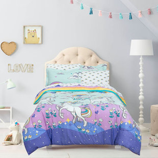 ROYALE LINENS Kidz Mix Percale Channel Comforter Set