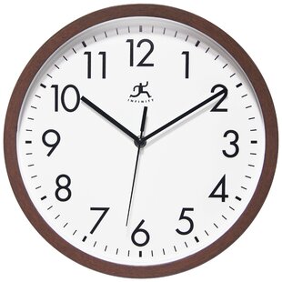 INFINITY INSTRUMENTS Anupam Round Plastic Wall Clock - Walnut