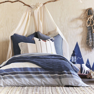 THOM FILICIA HOME COLLECTION BY EASTERN ACCENTS Wainscott Striped Cotton Blend Duvet Cover