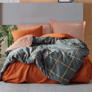 ASIR GROUP INC Cotton Plaid Duvet Cover Set