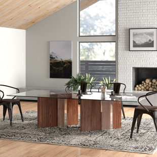 GUSTO DESIGN COLLECTION Bety Glass Top Dining Table